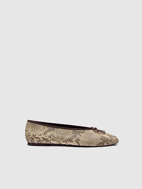 Tina Ballet Flat - Tan Snake